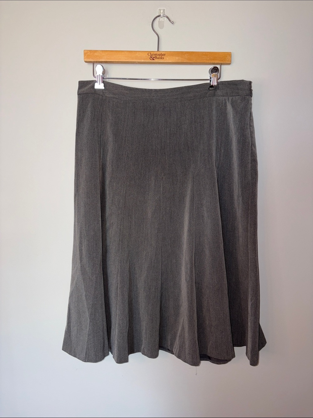 East 5th Gray A-Line Midi Skirt Size 14